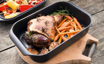The versatile AGA Roaster with Griddle Lid