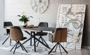 a dinning room table and chairs
