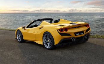 A yellow Ferrari F8