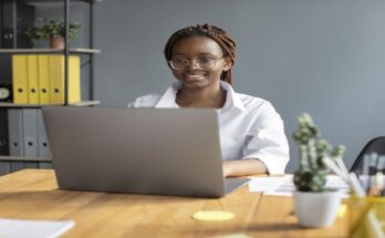 black-female-using-laptop