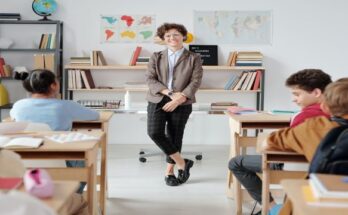 A Teacher Standing in the Classroom