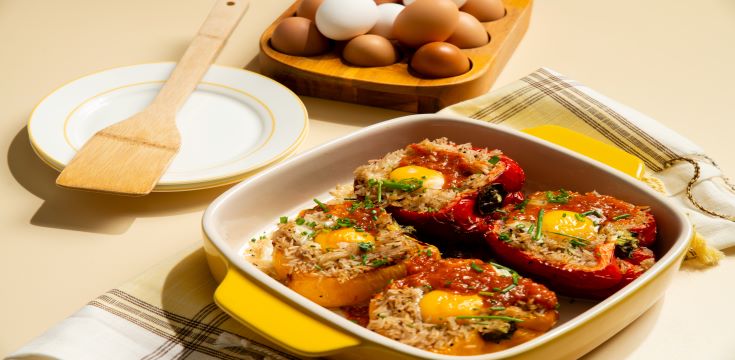 Egg & Rice Baked Peppers