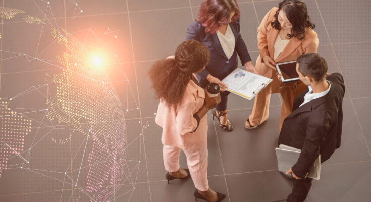 business-people-working-using-technology-connect-with-others