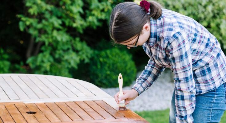 outside furniture painting